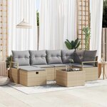 vidaXL Ensemble de canapé de jardin 7 Pièces beige et gris clair