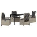 vidaXL Ensemble de salle à manger pour jardin 5 Pièces Gris clair