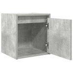 vidaXL Table de chevet murale gris béton 38x34x40 cm