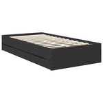 vidaXL Cadre de lit avec tiroir Noir 90 x 200 cm Bois Ingénierie