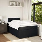 vidaXL Sommier à lattes de lit avec matelas Noir 120x200 cm Velours