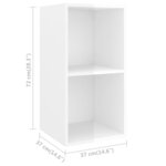 vidaXL Meuble TV mural Blanc brillant 37x37x72 cm Bois d’ingénierie