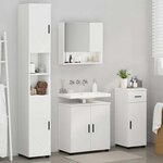 vidaXL Ensemble de mobilier de salle de bain avec tiroir 4 Pièces Blanc