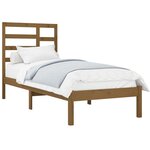 vidaXL Cadre de lit sans matelas marron miel bois massif 100x200 cm