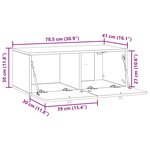 vidaXL Meuble TV mural 78 5 x 41 x 30 cm Blanc Bois d'ingénierie