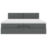 VidaXL Cadre de lit ottoman avec matelas gris foncé 200x200 cm tissu