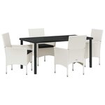 vidaXL Ensemble de salle à manger pour jardin 5 Pièces Blanc Poly rotin