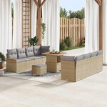 vidaXL Ensemble de canapé de jardin 11 Pièces Beige polyrotin