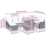 vidaXL Ensemble de canapé de jardin avec coussin 9 Pièces Gris Poly rotin