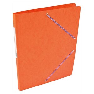 Chemise Carte Lustée simple 24 x 32 cm avec élastiques et étiquette de dos Orange COUTAL