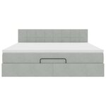 VidaXL Cadre de lit ottoman avec matelas gris clair 180x200 cm velours
