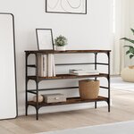 vidaXL Table console chêne fumé 100x32x75 cm bois d'ingénierie