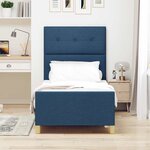 vidaXL Cadre de lit avec tête de lit Bleu 100 x 200 cm tissu