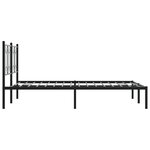 vidaXL Cadre de lit métal avec tête de lit noir 135x190 cm