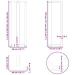 vidaXL Pieds de table de bar en T  2 pièces  noir  40 x 35 x (110-111) cm  acier