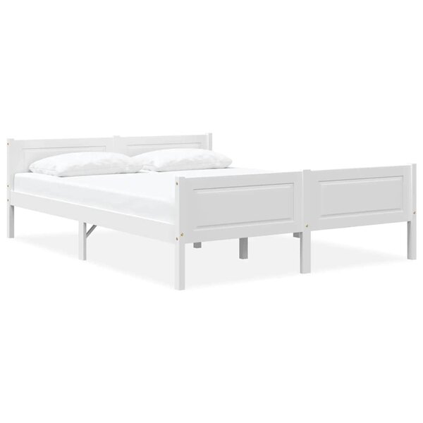 vidaXL Cadre de lit sans matelas bois de pin massif blanc 120x200 cm