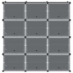 vidaXL Cubes de rangement 12 Pièces avec portes noir PP