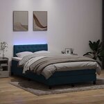 vidaXL Sommier à lattes de lit et matelas et LED bleu foncé 120x210cm velours