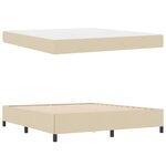 vidaXL Lit à ressorts Crème 180 x 200 cm tissu