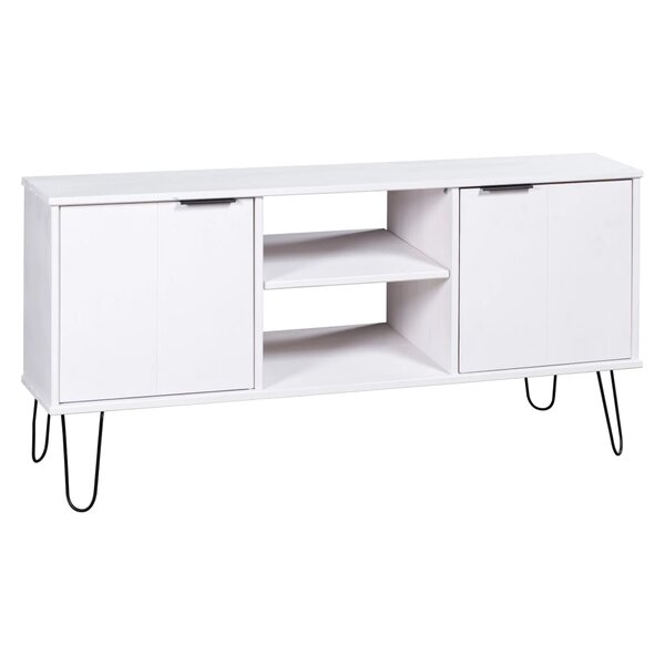 vidaXL Meuble TV New York Blanc Bois de pin massif