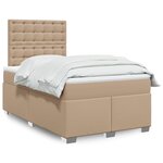vidaXL Lit à sommier tapissier avec matelas cappuccino 120x190cm similicuir