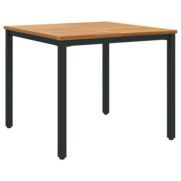 vidaXL Tables de jardin Naturel et noir 90 x 90 x 75 cm