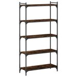 vidaXL Bibliothèque 5 niveaux chêne fumé 80x30x154cm bois d'ingénierie