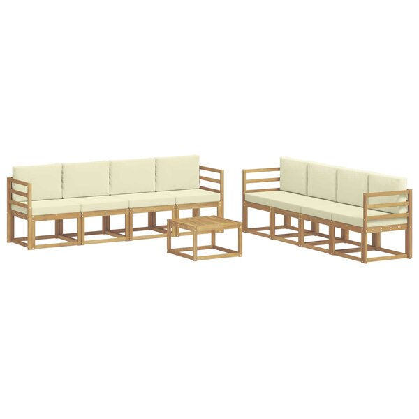 vidaXL Ensemble de canapés d'extérieur 9 Pièces Blanc et crème