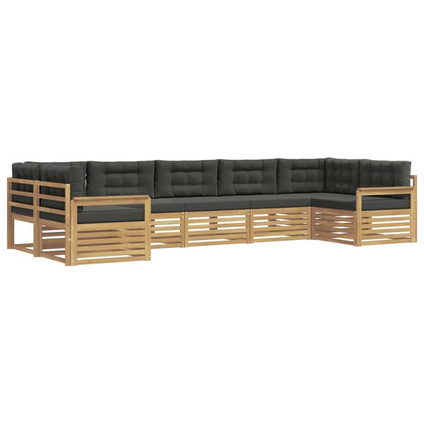vidaXL Ensemble de canapés d'extérieur 7 Pièces Blanc et anthracite
