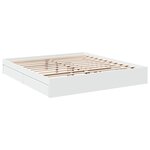 vidaXL Cadre de lit avec tiroirs blanc 200x200 cm bois d'ingénierie