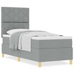 vidaXL Lit à ressorts avec matelas Gris clair 80 x 200 cm tissu