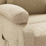 vidaXL Fauteuil inclinable Crème Tissu