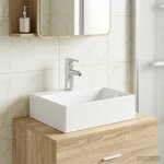 vidaXL Lavabo de salle de bains Chrome 39 x 30 5 x 12 5 cm métal