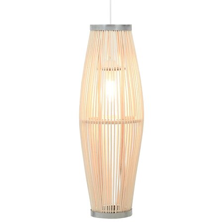 Icaverne - Lampes Moderne Lampe suspendue Blanc Osier 40 W 25x62 cm Ovale E27