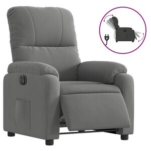 vidaXL Fauteuil inclinable électrique gris foncé tissu microfibre