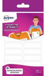 Pack de 36 étiquettes blanches vêtements - 45 x 13 mm AVERY