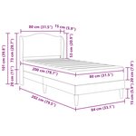 vidaXL Cadre de lit avec tête de lit Gris foncé 80 x 200 cm Velours