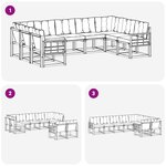vidaXL Ensemble de canapés d'extérieur 9 pc Blanc et crème