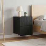 vidaXL Cabinet de chevet mural 2 Pièces Noir 33 x 34 5 x 43 cm