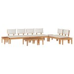 vidaXL Ensemble de banc de jardin 5 Pièces Marron et Crème