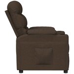 vidaXL Fauteuil inclinable en tissu marron foncé