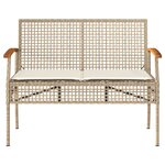 vidaXL Salon de jardin avec coussins 4 Pièces beige résine tressée