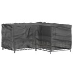 vidaXL Housse de salon de jardin en forme de L 12 œillets 185x185x90cm