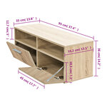 vidaXL Meuble TV Bois d’ingénierie 95x35x36 cm Chêne