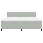 Lit Box Spring vidaXL avec Matelas Gris Clair Super King Velours
