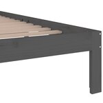 vidaXL Cadre de lit sans matelas bois massif gris 200x200 cm