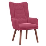 Fauteuil Relaxant en Velours Rouge Vin