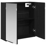 vidaXL Armoire de toilette avec miroir Chêne noir 64 x 20 x 67 cm