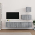vidaXL Ensemble de meubles TV 4 Pièces Sonoma gris Bois d'ingénierie