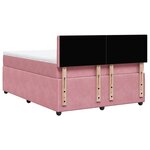 vidaXL Sommier à lattes de lit avec matelas Rose 160x200 cm Velours